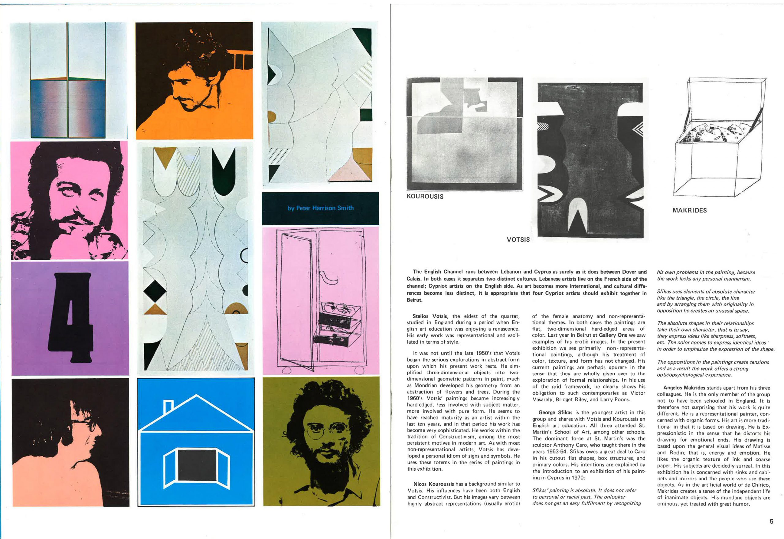 Magazine/review, Four Contemporary Cypriot Artists Exhibition at Contact Art Gallery, 28 September 1972, published by Contact Art Gallery (4-5). Courtesy Waddah Faris